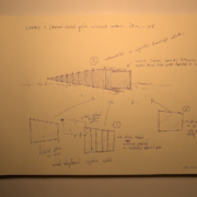 Juraj Gábor - Skica Zrakovej pyramídy - stránka z osobného denníka JG (1.12.2014)